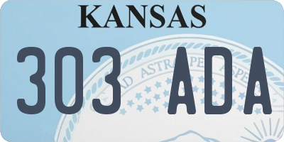 KS license plate 303ADA