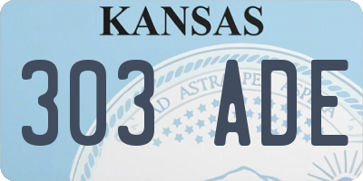 KS license plate 303ADE