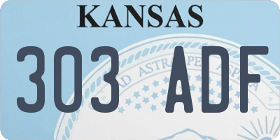 KS license plate 303ADF
