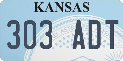 KS license plate 303ADT