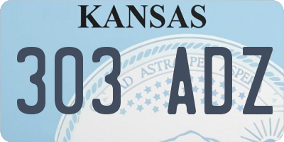 KS license plate 303ADZ