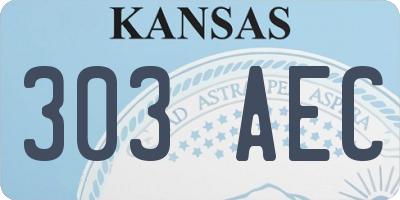 KS license plate 303AEC
