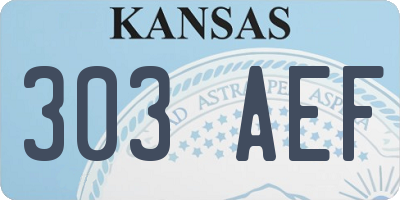 KS license plate 303AEF