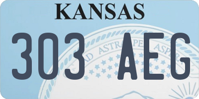 KS license plate 303AEG