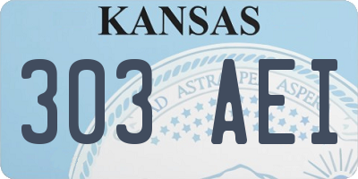 KS license plate 303AEI