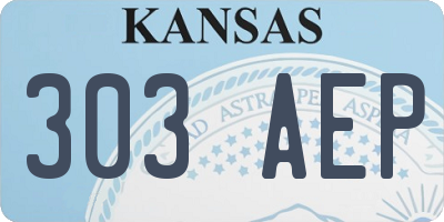 KS license plate 303AEP