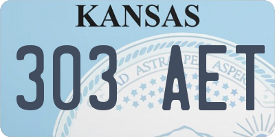 KS license plate 303AET