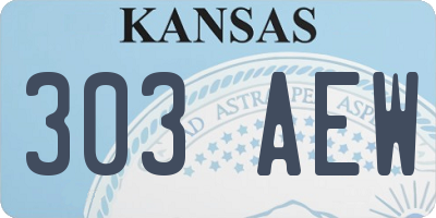 KS license plate 303AEW