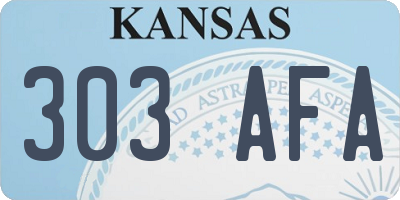 KS license plate 303AFA