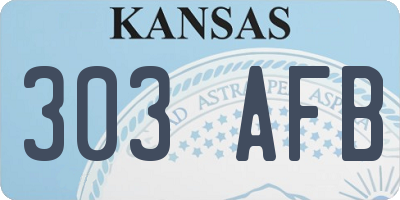 KS license plate 303AFB