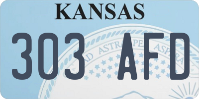 KS license plate 303AFD