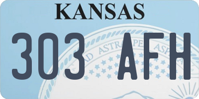 KS license plate 303AFH