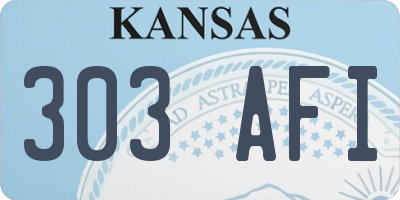 KS license plate 303AFI