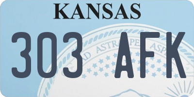 KS license plate 303AFK