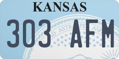KS license plate 303AFM