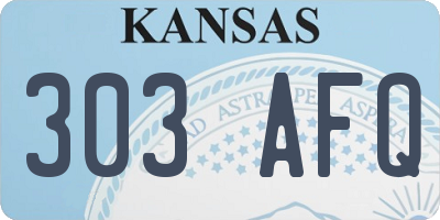 KS license plate 303AFQ