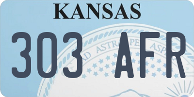 KS license plate 303AFR