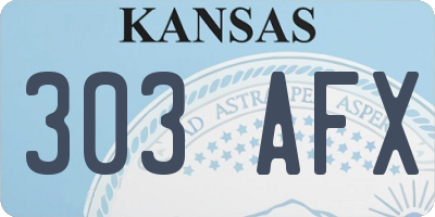 KS license plate 303AFX