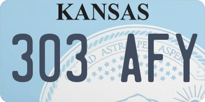 KS license plate 303AFY