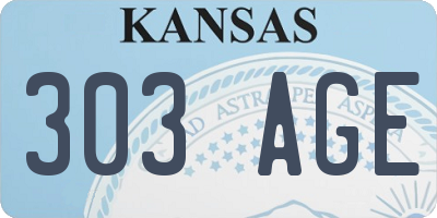 KS license plate 303AGE