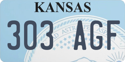 KS license plate 303AGF