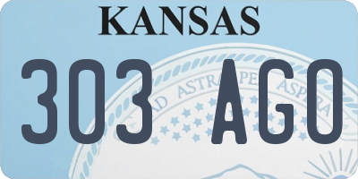 KS license plate 303AGO
