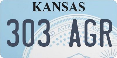 KS license plate 303AGR