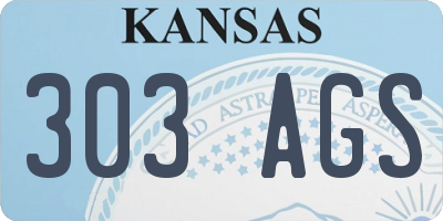 KS license plate 303AGS