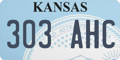 KS license plate 303AHC