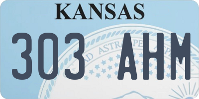 KS license plate 303AHM