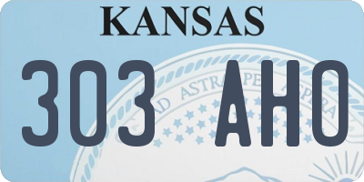 KS license plate 303AHO