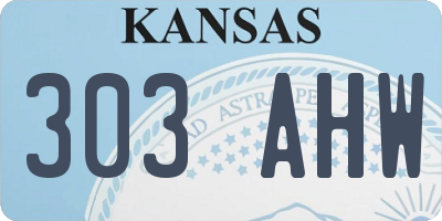 KS license plate 303AHW