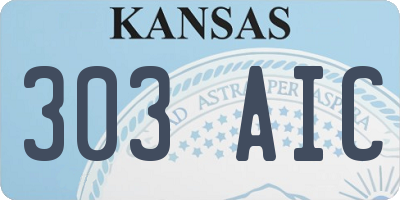 KS license plate 303AIC