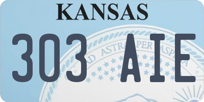 KS license plate 303AIE