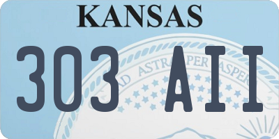 KS license plate 303AII