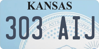 KS license plate 303AIJ
