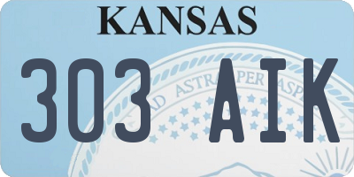 KS license plate 303AIK