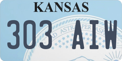 KS license plate 303AIW