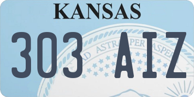 KS license plate 303AIZ