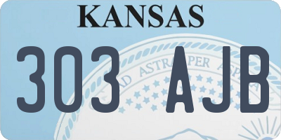 KS license plate 303AJB
