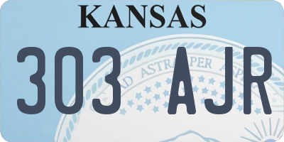 KS license plate 303AJR