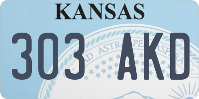 KS license plate 303AKD