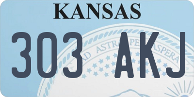 KS license plate 303AKJ