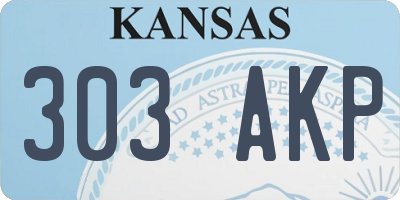 KS license plate 303AKP