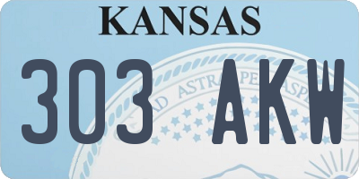 KS license plate 303AKW