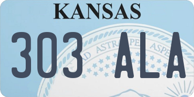 KS license plate 303ALA