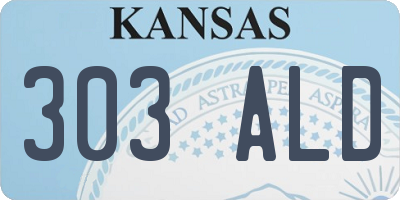 KS license plate 303ALD