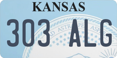KS license plate 303ALG