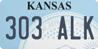 KS license plate 303ALK
