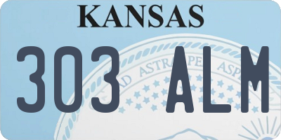 KS license plate 303ALM